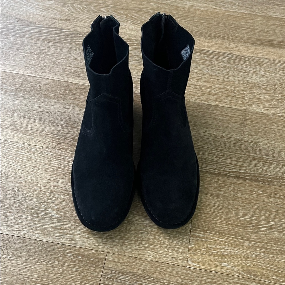 Ugg Bandara Black Suede Leather Block Heel Chelsea Boots size 9 - Picture 4 of 12